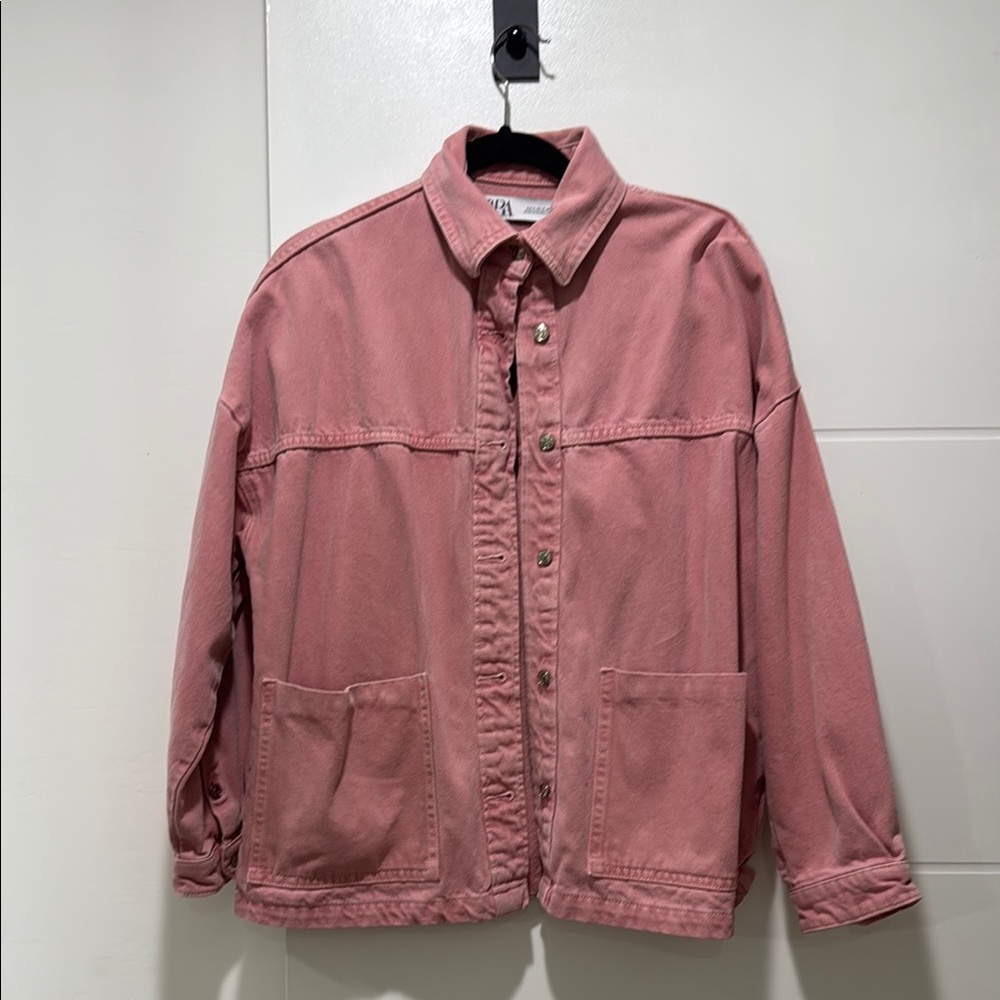 Zara Pink Denim Jacket Small